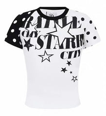 CapCabin “Starry City Contrast Raglan Tee”(cute Slim fit)