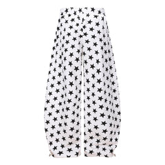 CapCabin Star Print Wide-Leg Sweatpants