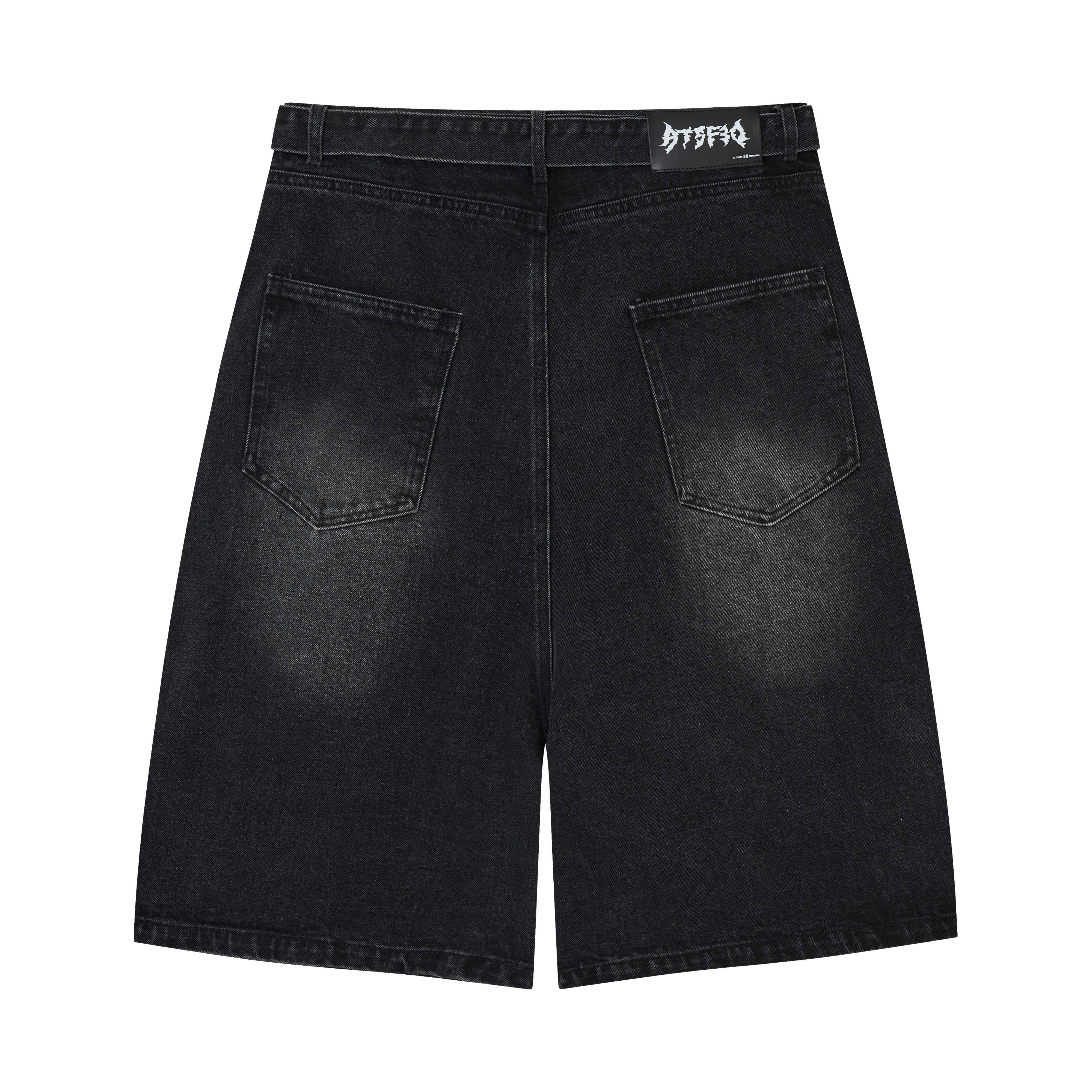 CapCabin Web Panel Strap Denim Shorts