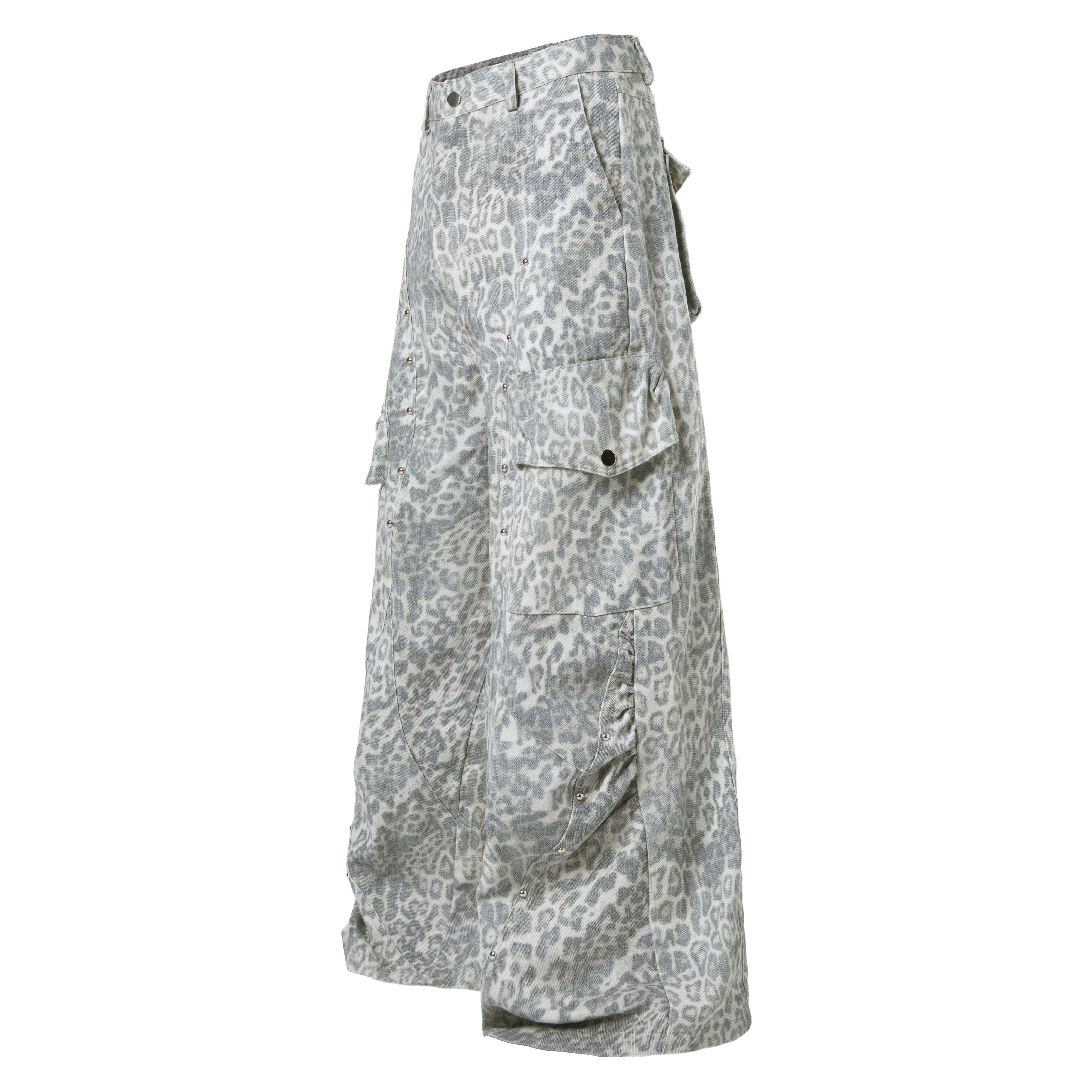 CapCabin Leopard Utility Wide-Leg Pants
