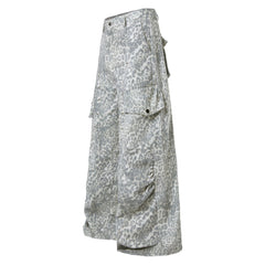 CapCabin Leopard Utility Wide-Leg Pants