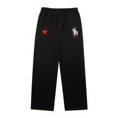 CapCabin Star Embroidery Wide-Leg Sweatpants