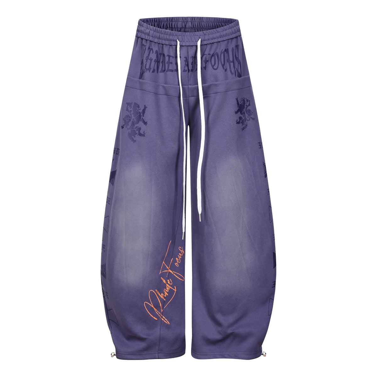 CapCabin Gothic Script Wide-Leg Pants