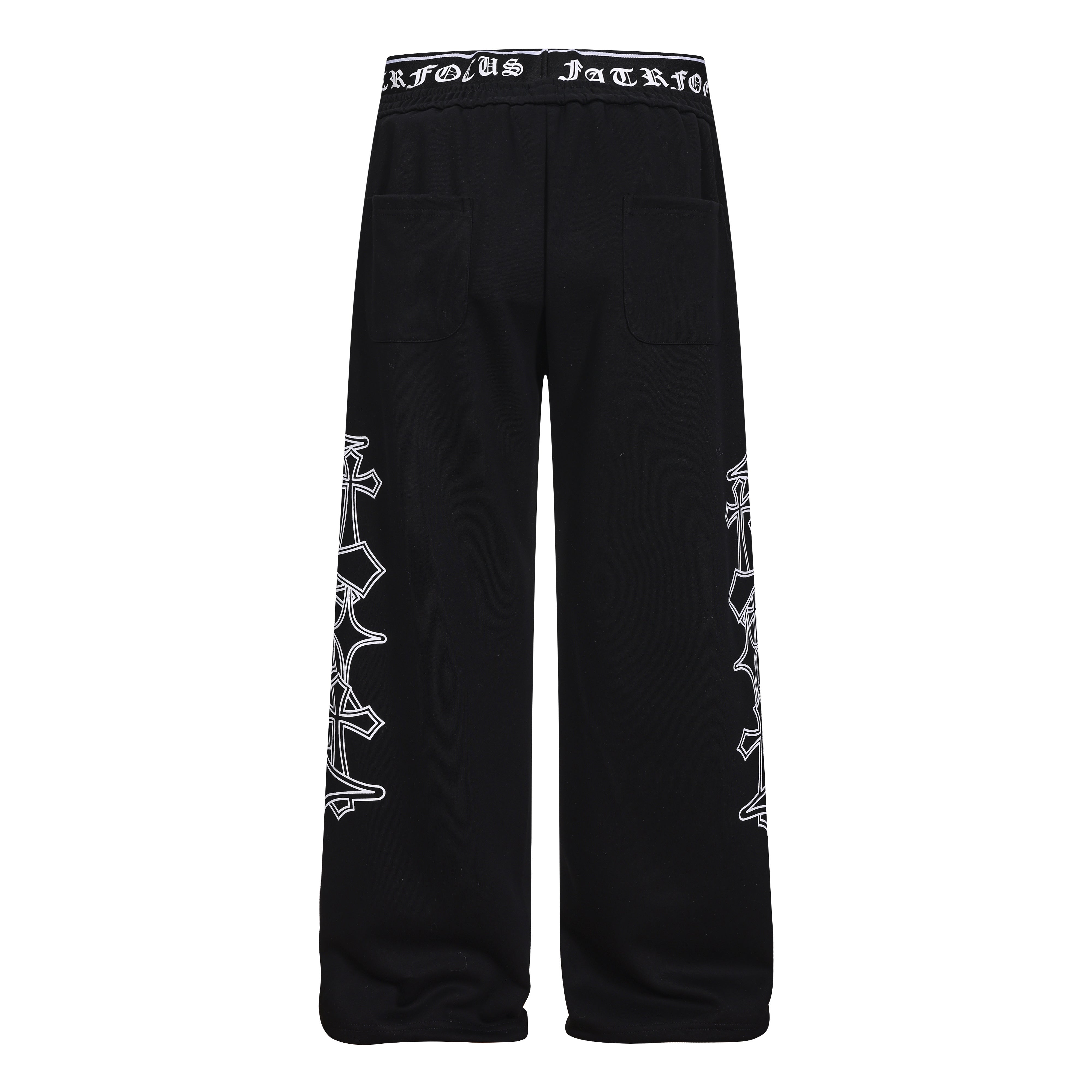 CapCabin Gothic Outline Wide-Leg Sweatpants