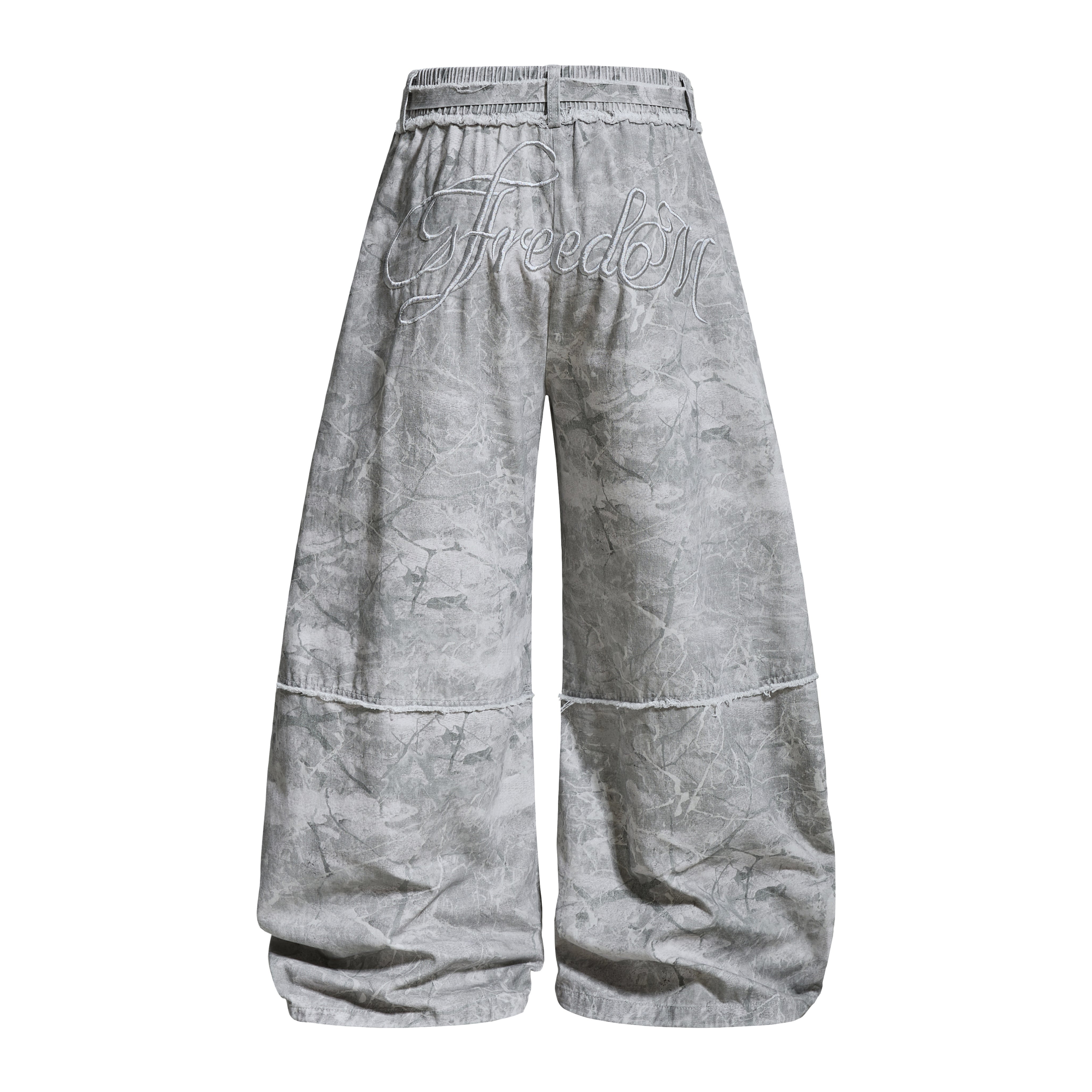 CapCabin “Washed Marble Wide-Leg Pants”