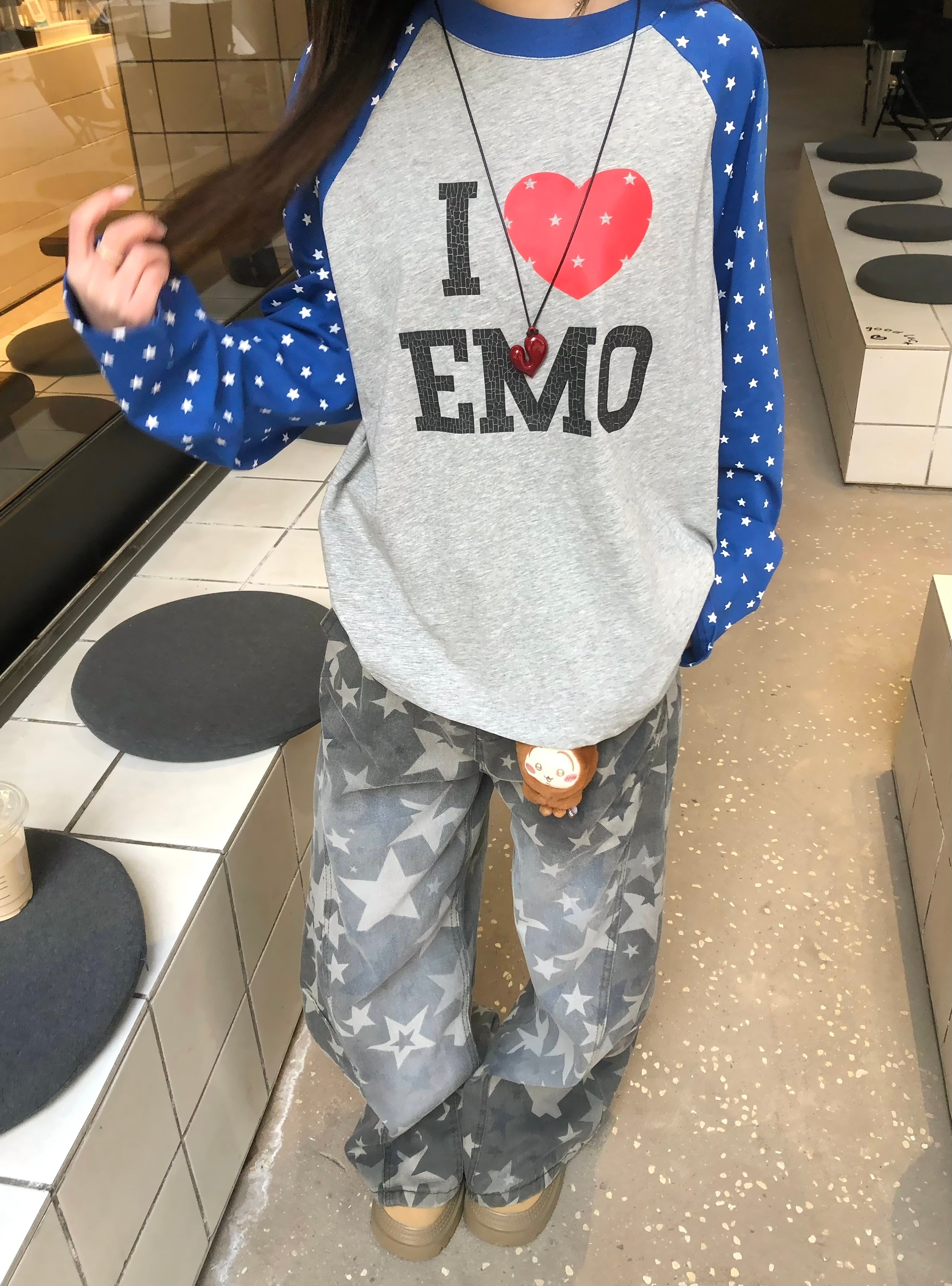 CapCabin “I ♥ EMO” Raglan Long Sleeve Tee