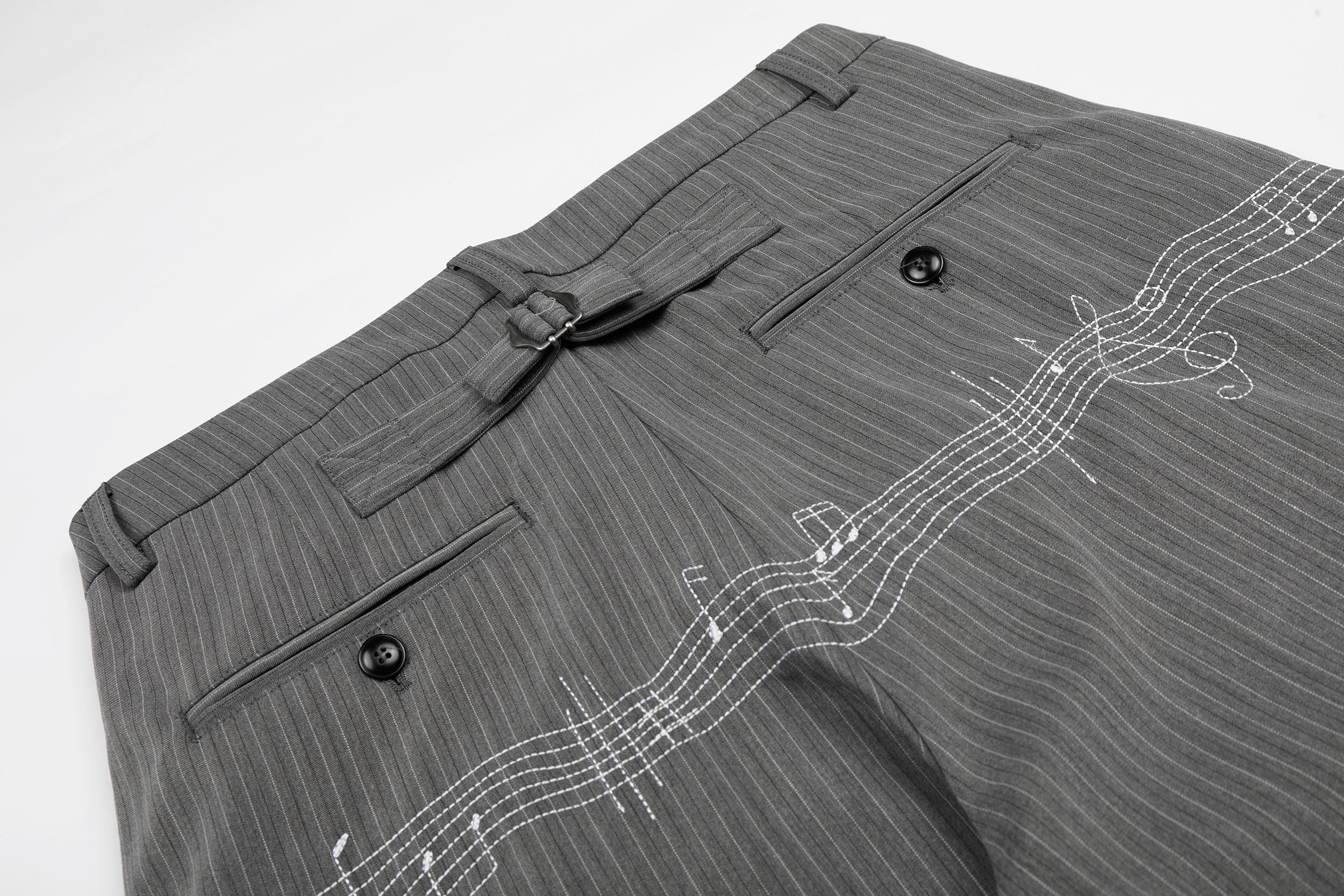 CapCabin “Pinstripe Symphony Wide-Leg Pants”