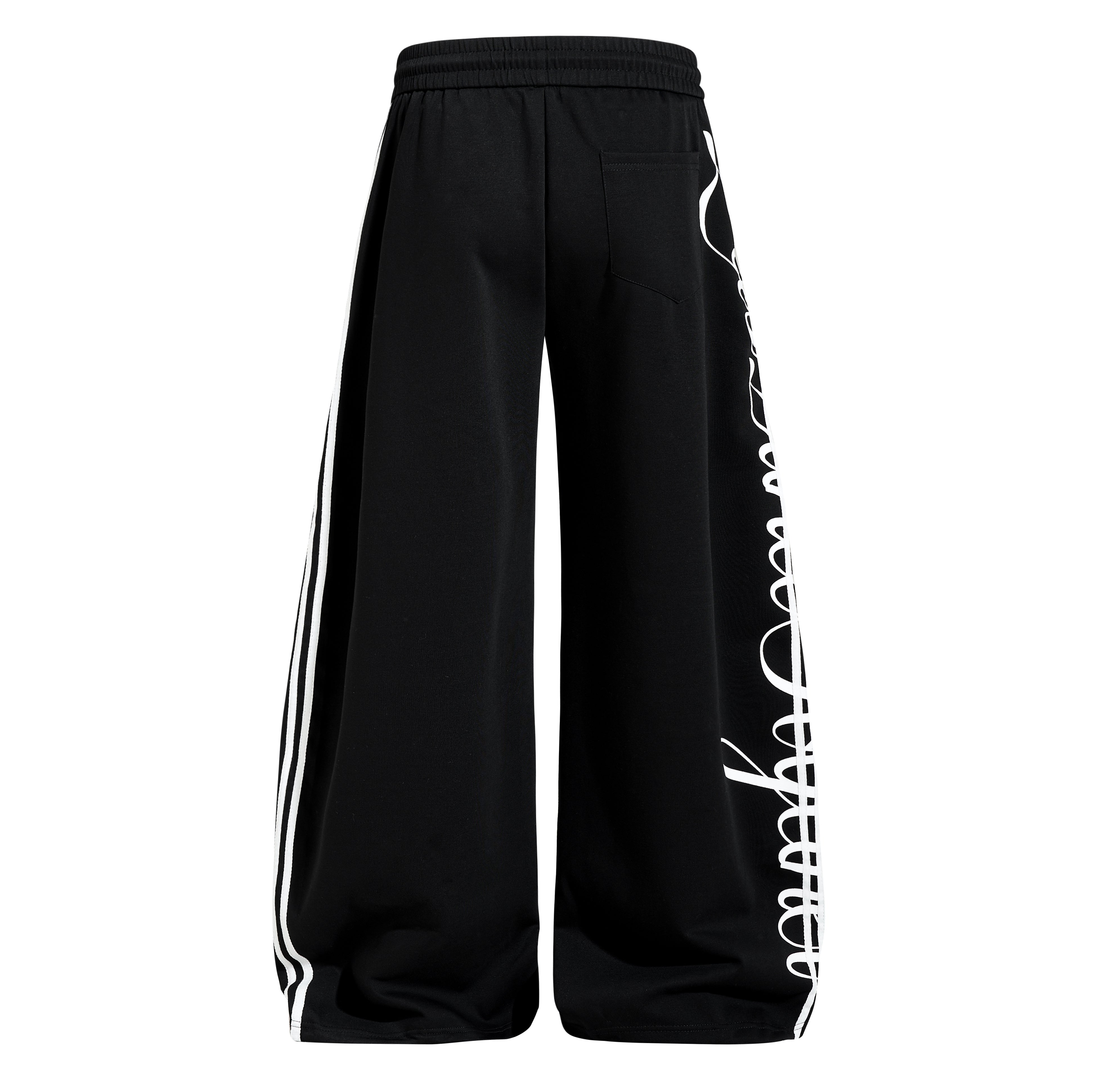 CapCabin Script Stripe Wide-Leg Sweatpants