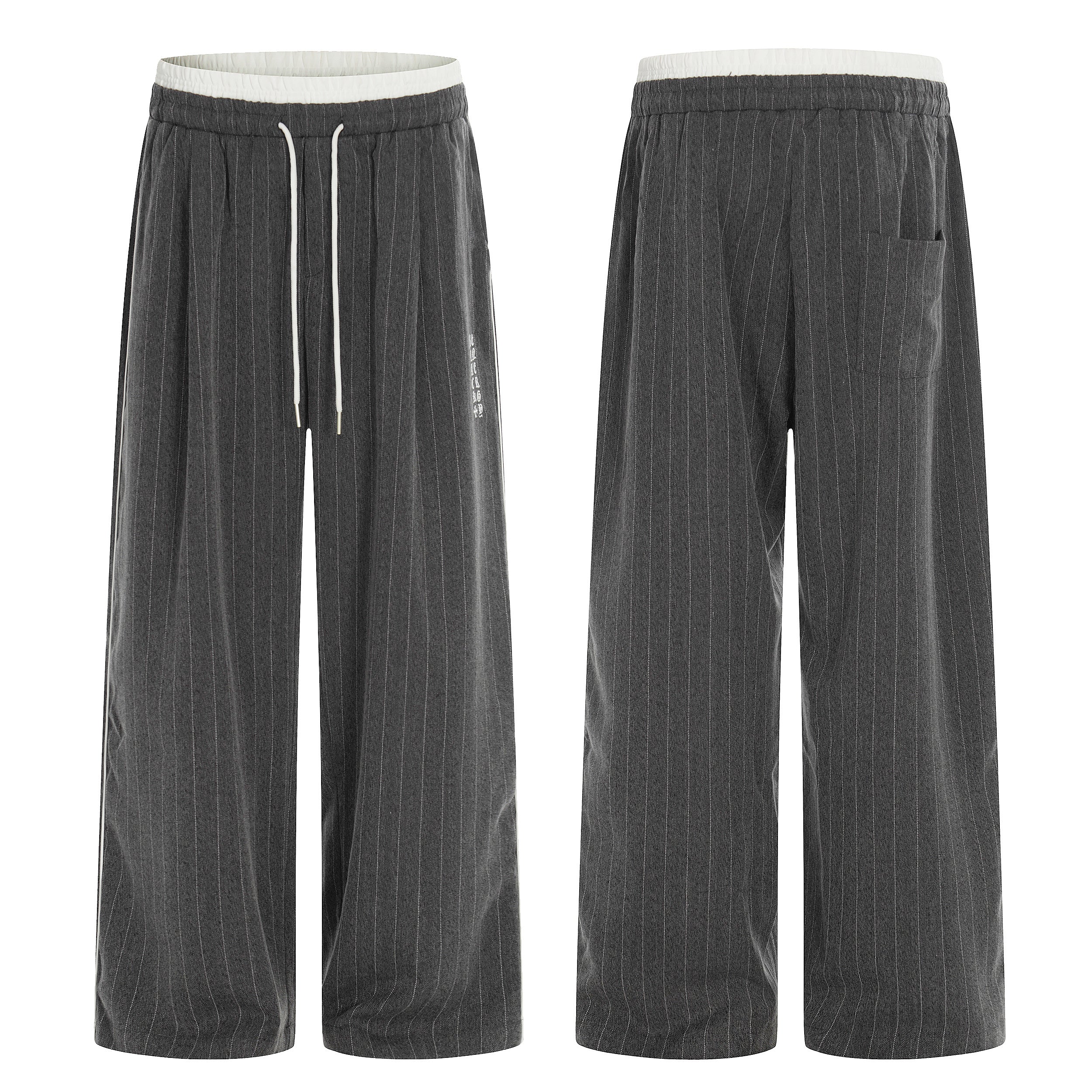CapCabin Pinstripe Wide-Leg Track Pants