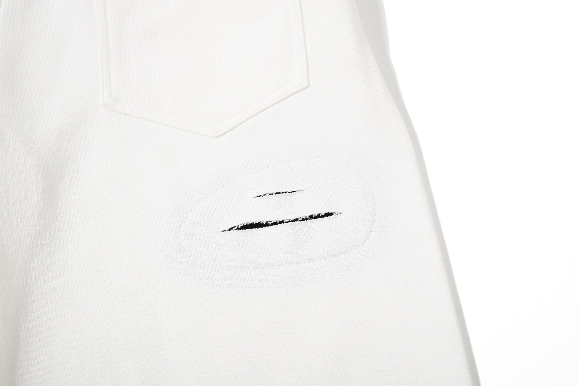 CapCabin “Distressed Panel Wide-Leg Sweatpants”