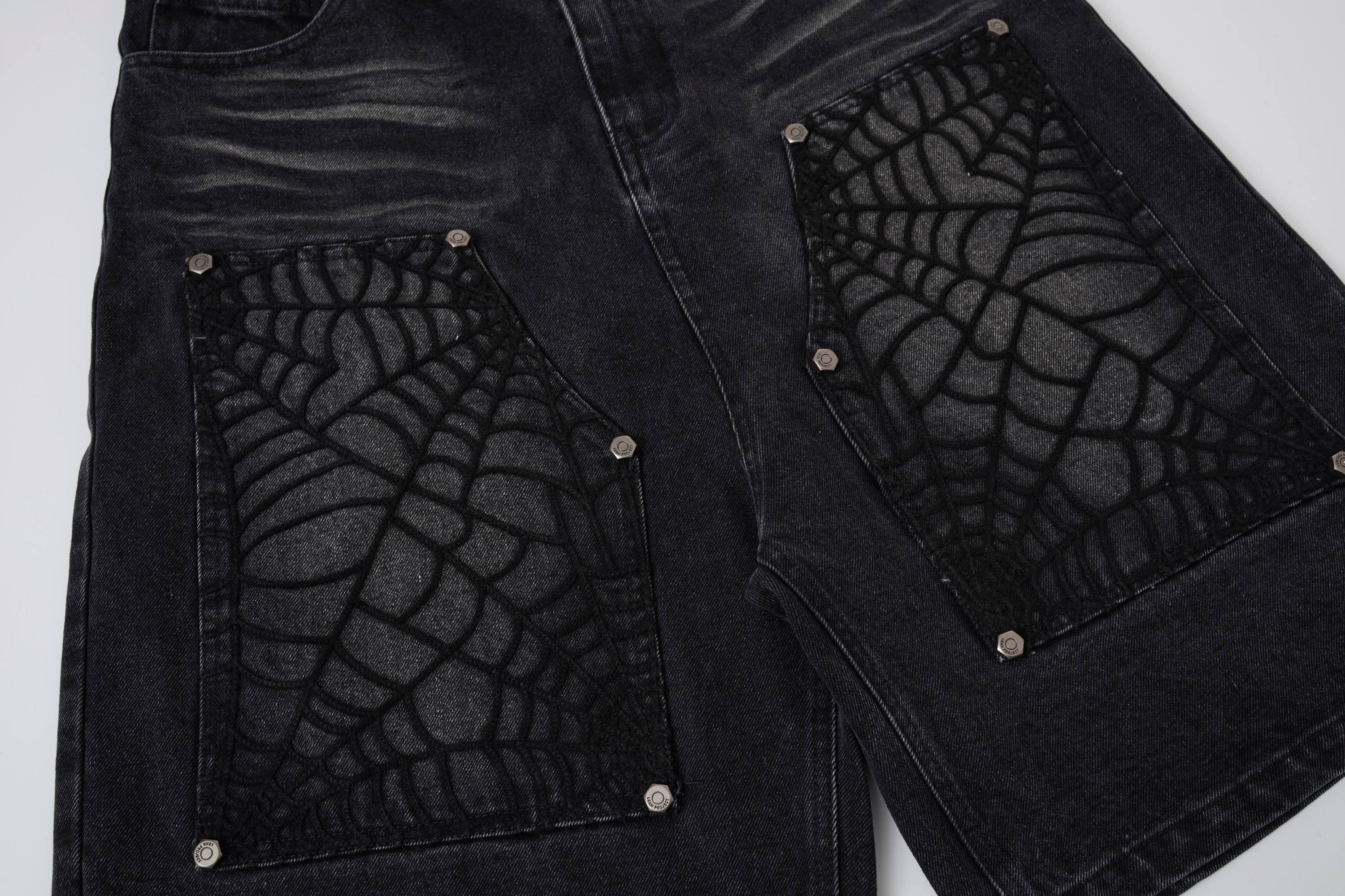CapCabin Web Panel Strap Denim Shorts
