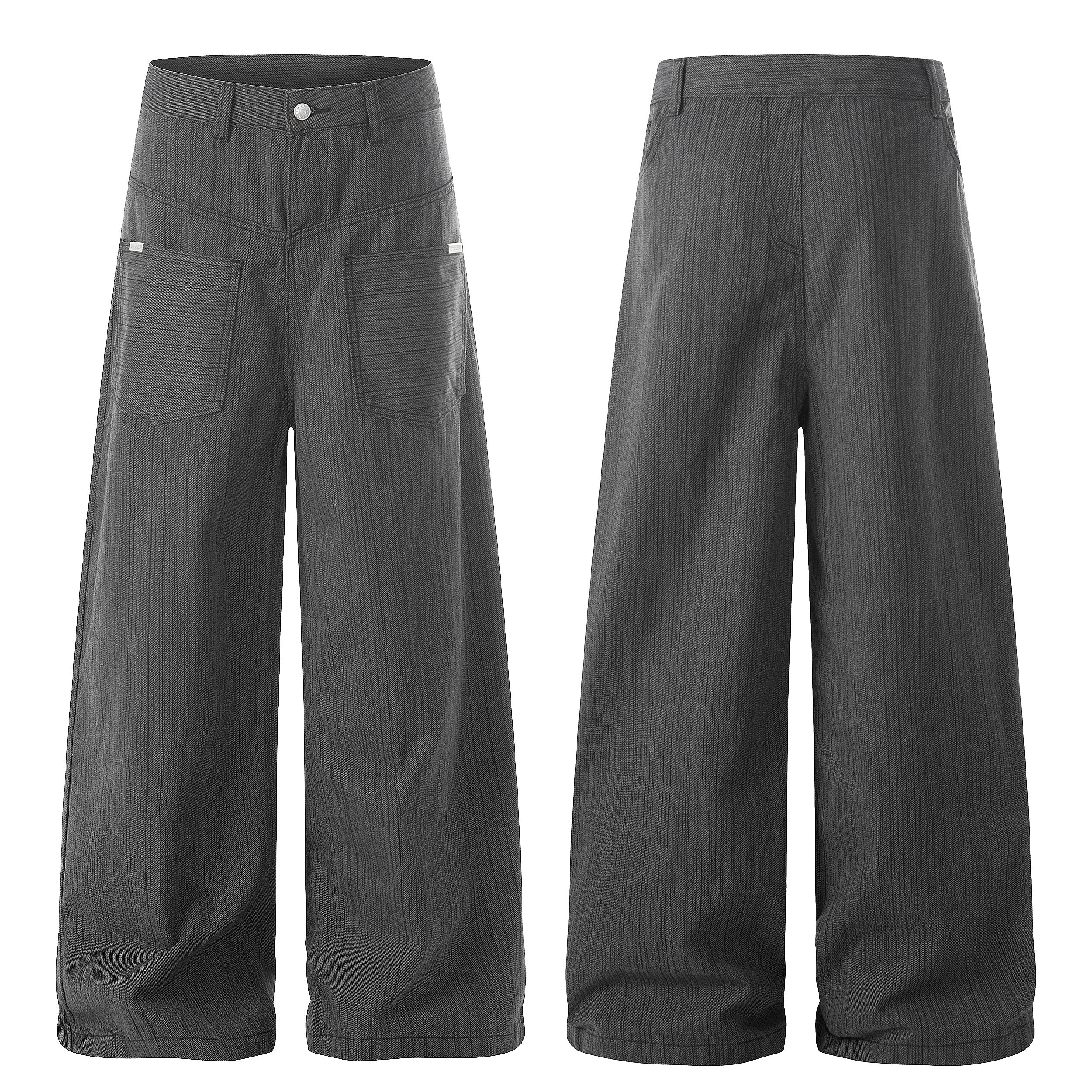CapCabin Textured Wide-Leg Utility Pants