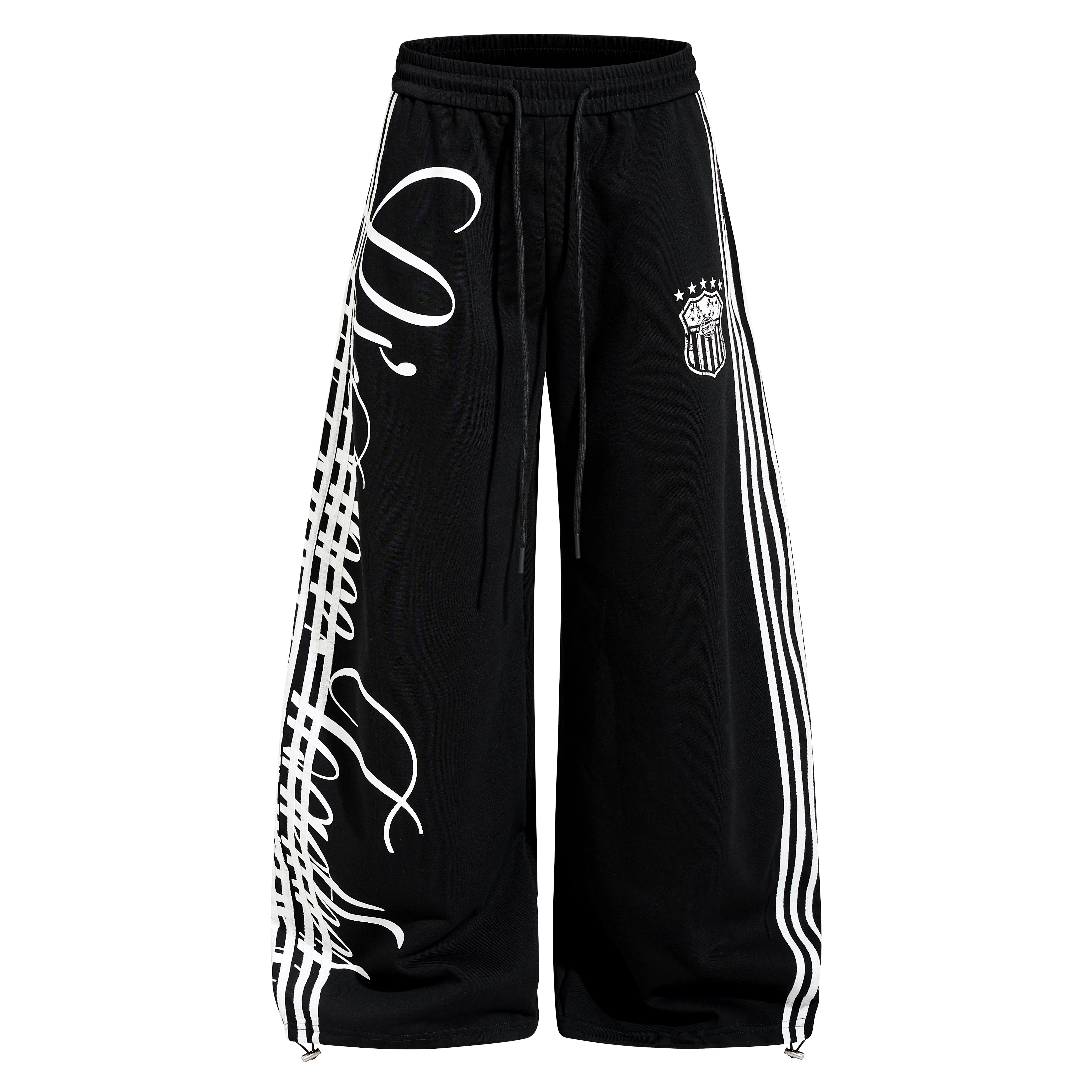 CapCabin Script Stripe Wide-Leg Sweatpants