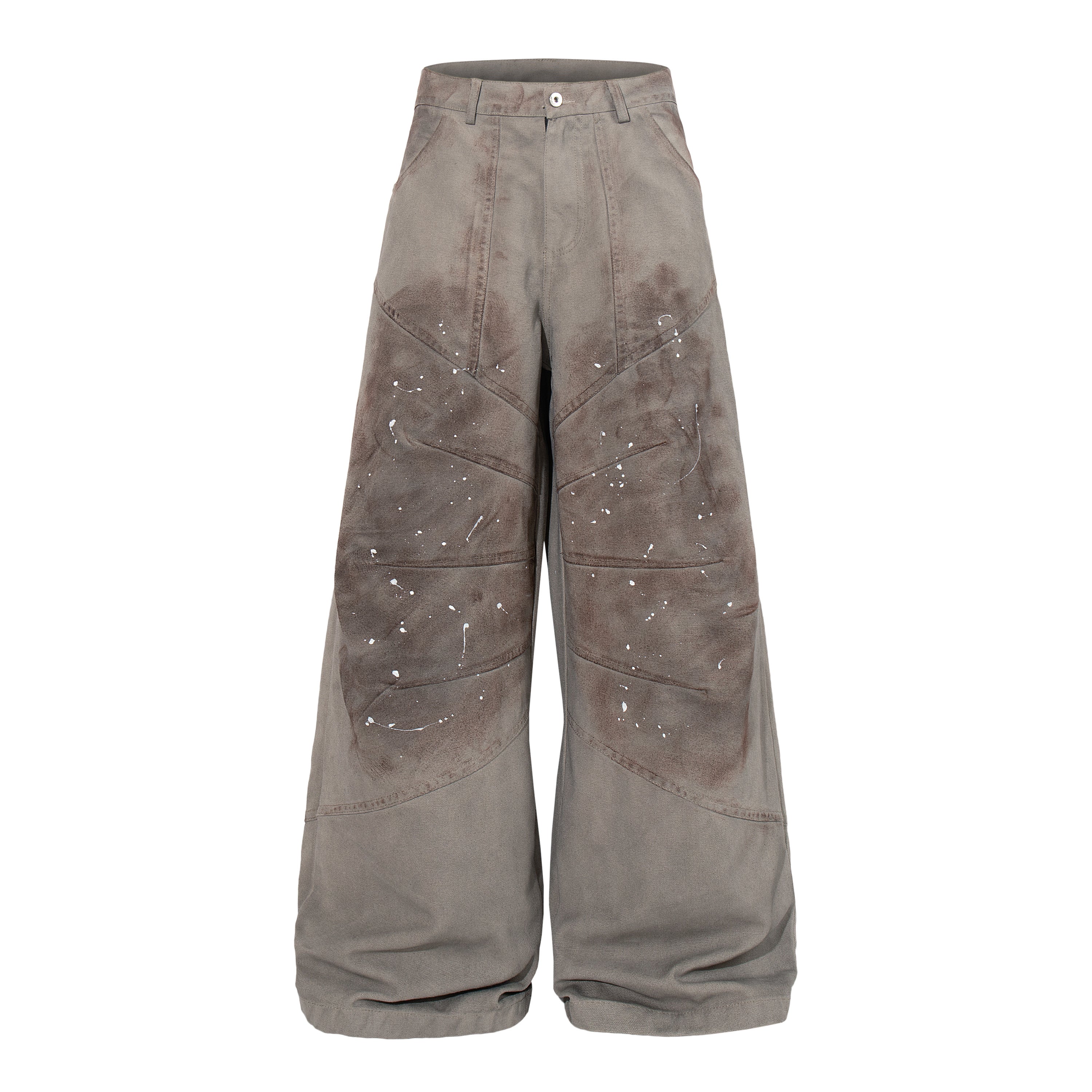 CapCabin Distressed Panel Wide-Leg Pants