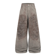 CapCabin Distressed Panel Wide-Leg Pants
