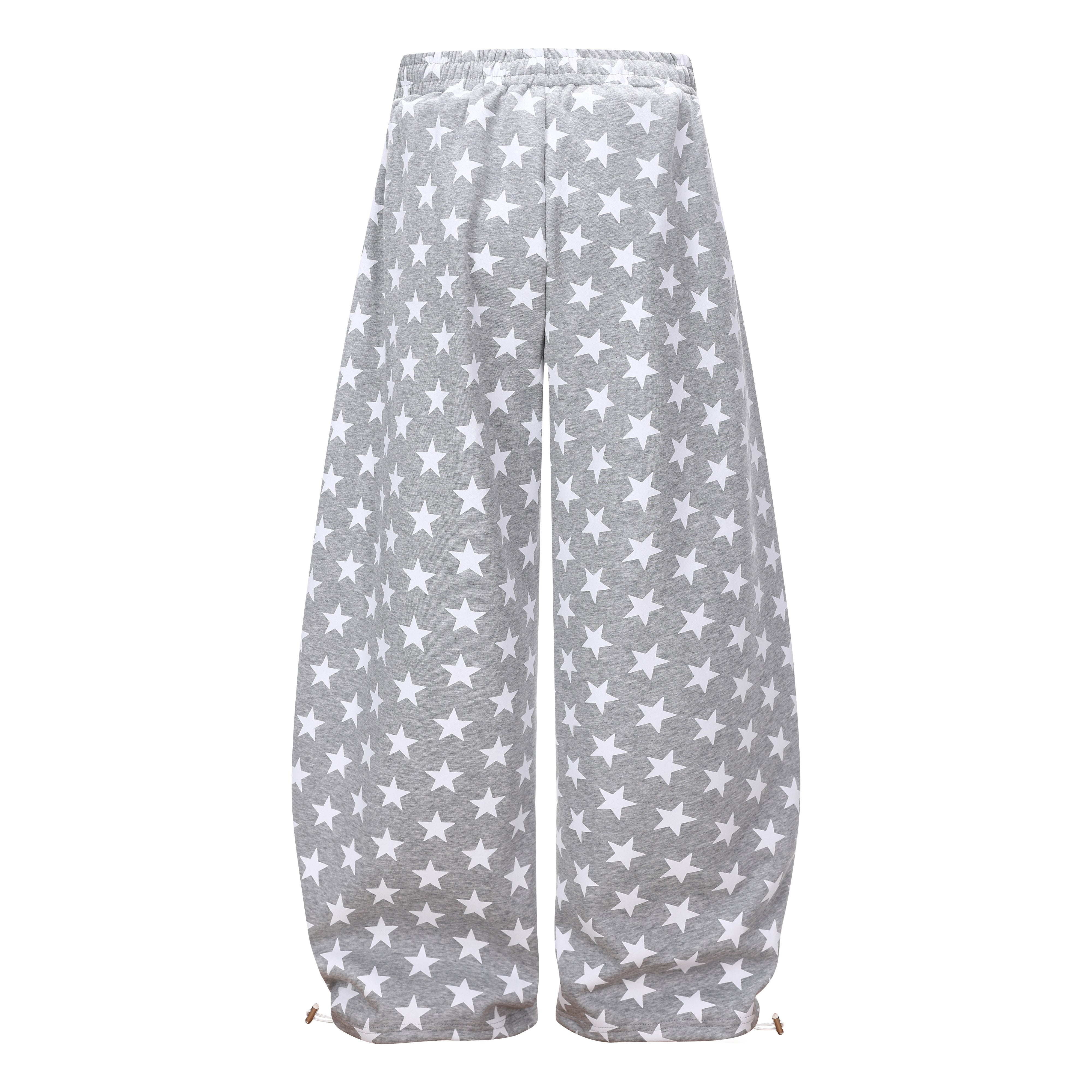 CapCabin Star Print Wide-Leg Sweatpants