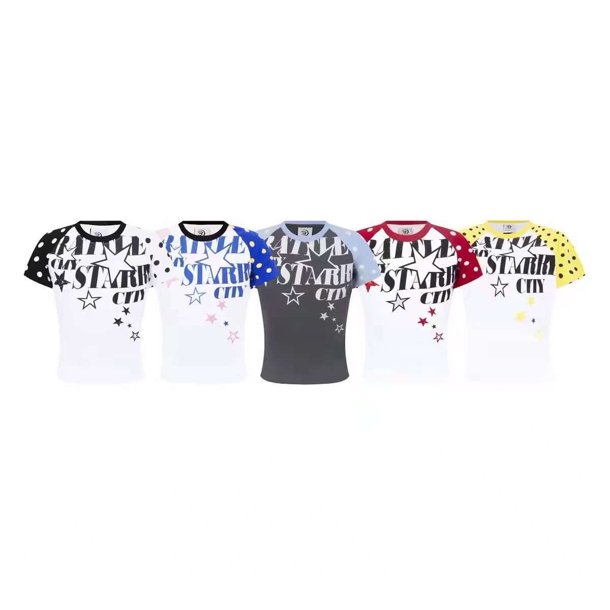 CapCabin “Starry City Contrast Raglan Tee”(cute Slim fit)